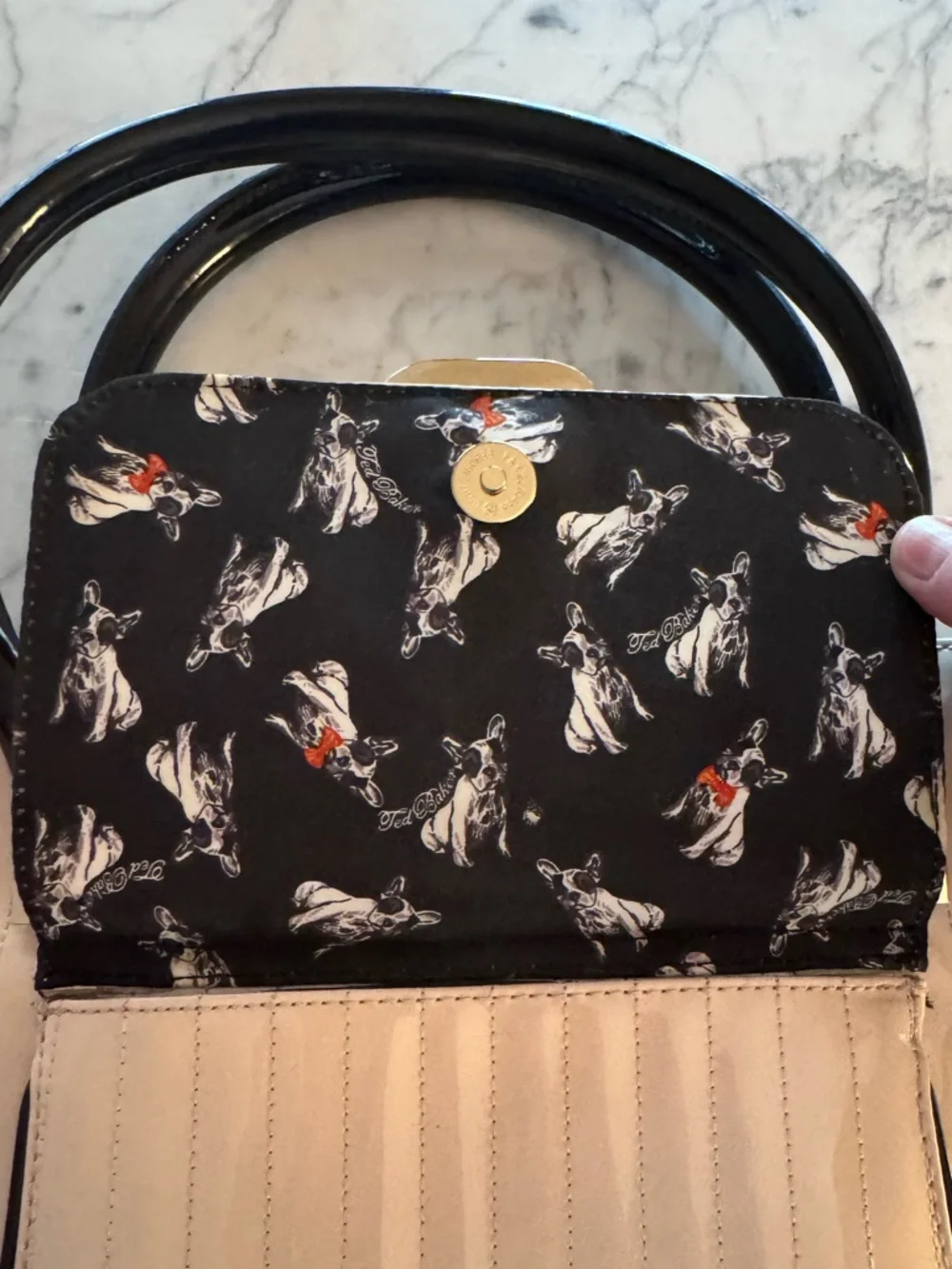 Ted Baker Cream Tote Bag with Black Accents - Picture 3 of 8